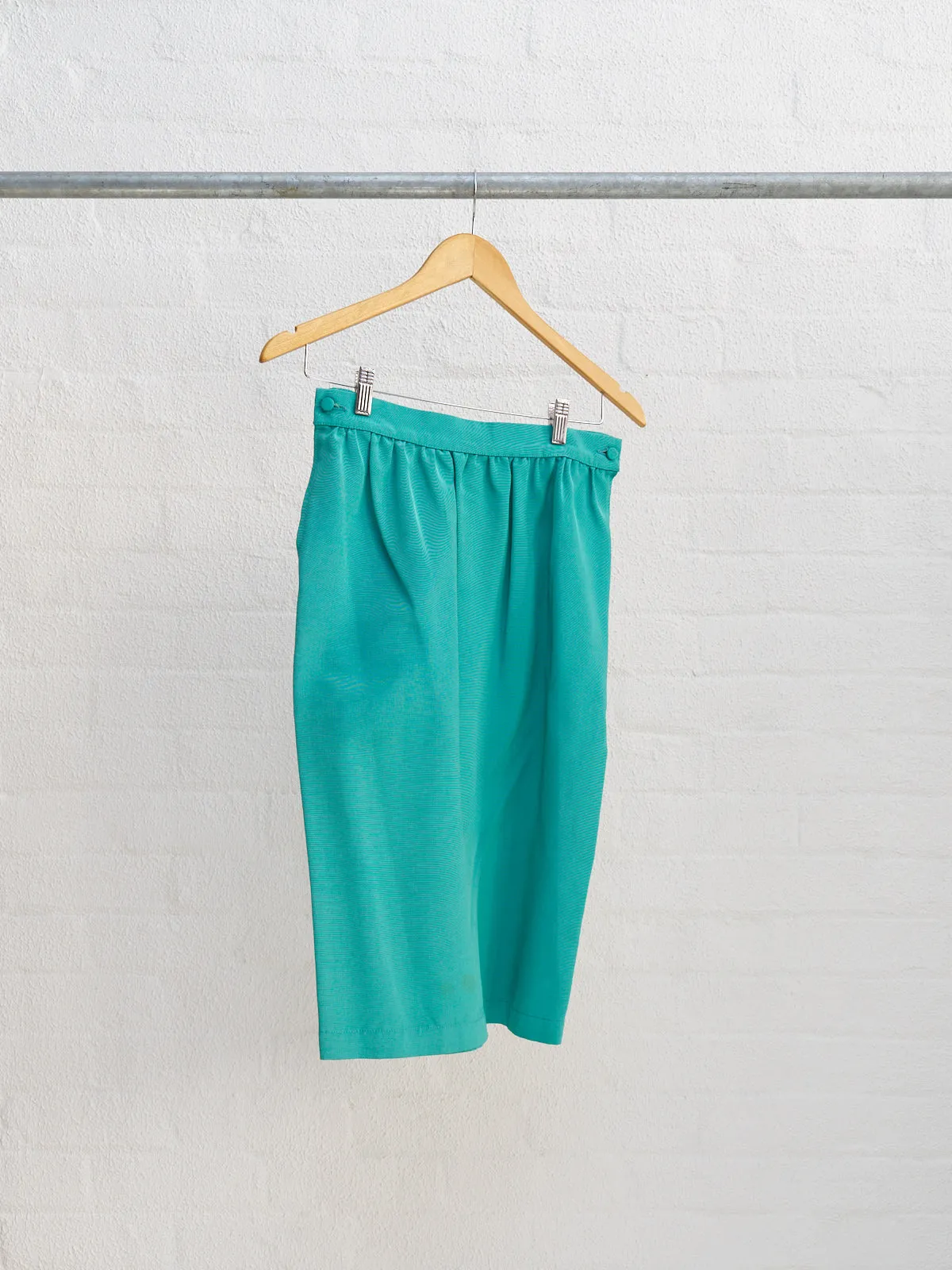 Jasper Conran 1980s teal grosgrain skirt suit - womens 8 6