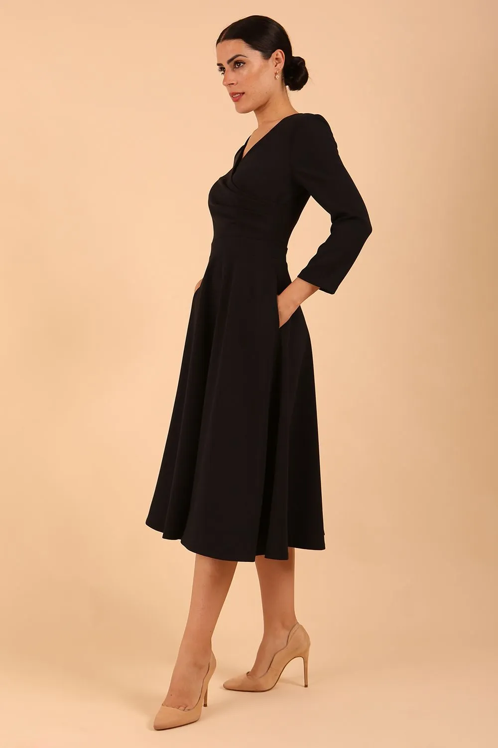 Karma 3/4 Length Sleeved Swing Dress