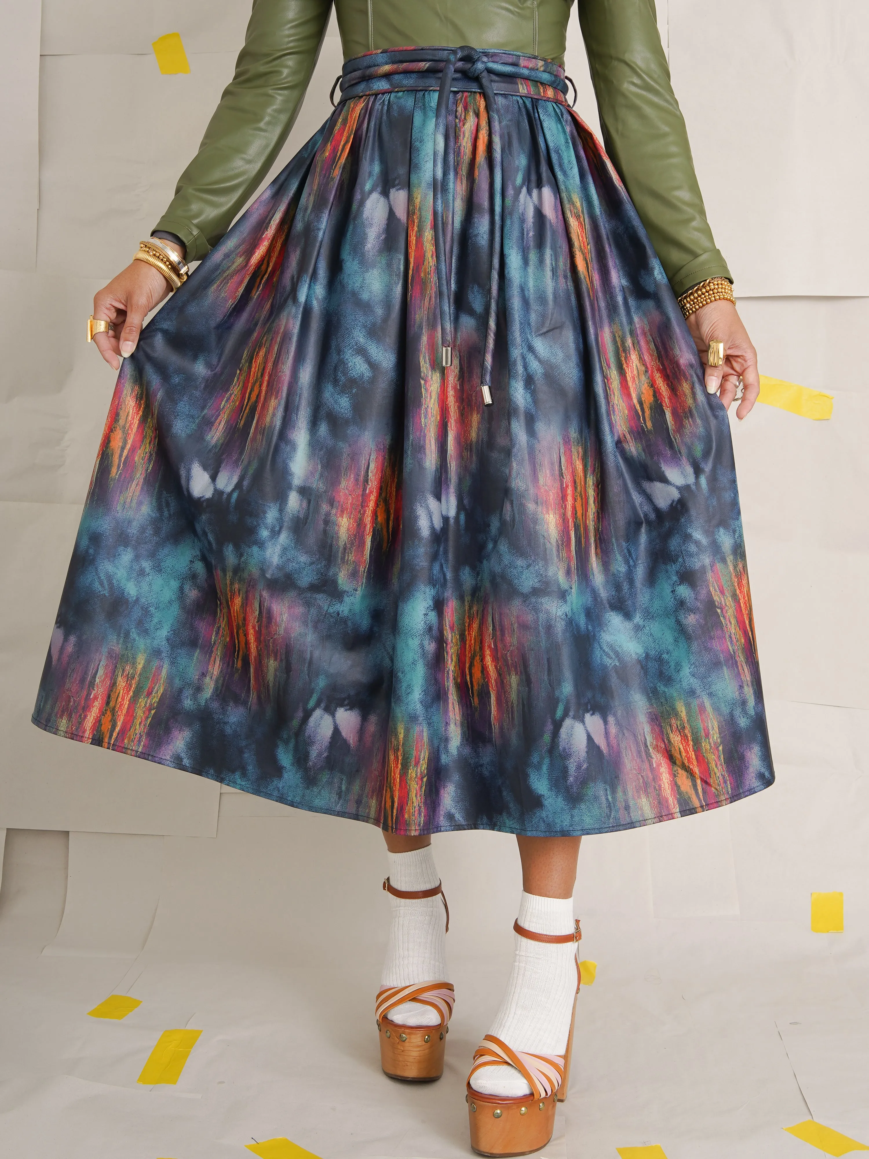 KemKem Abstract Midi Skirt