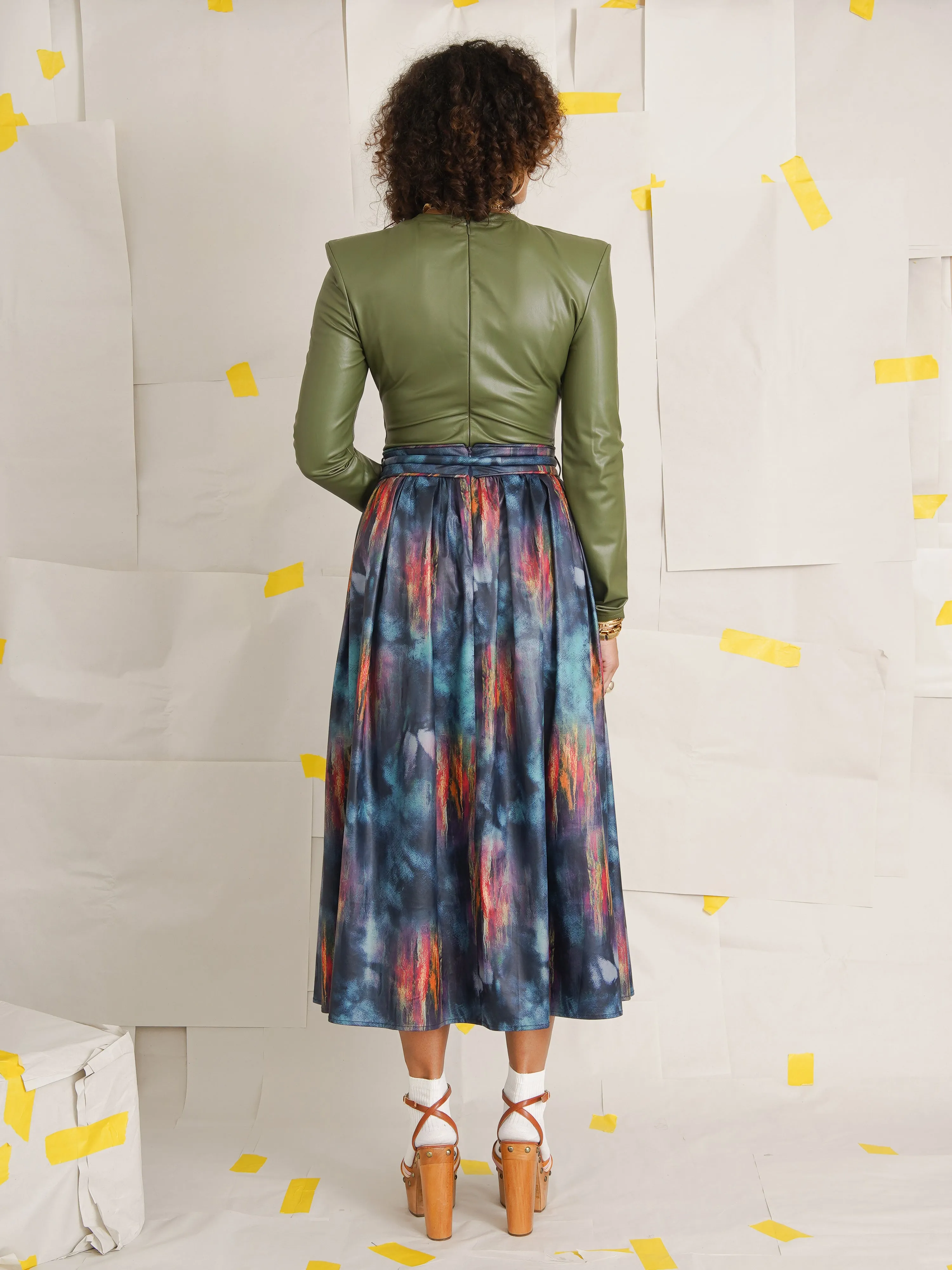 KemKem Abstract Midi Skirt