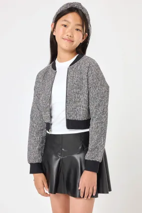 Kids Black White Jacket & Skirt Set