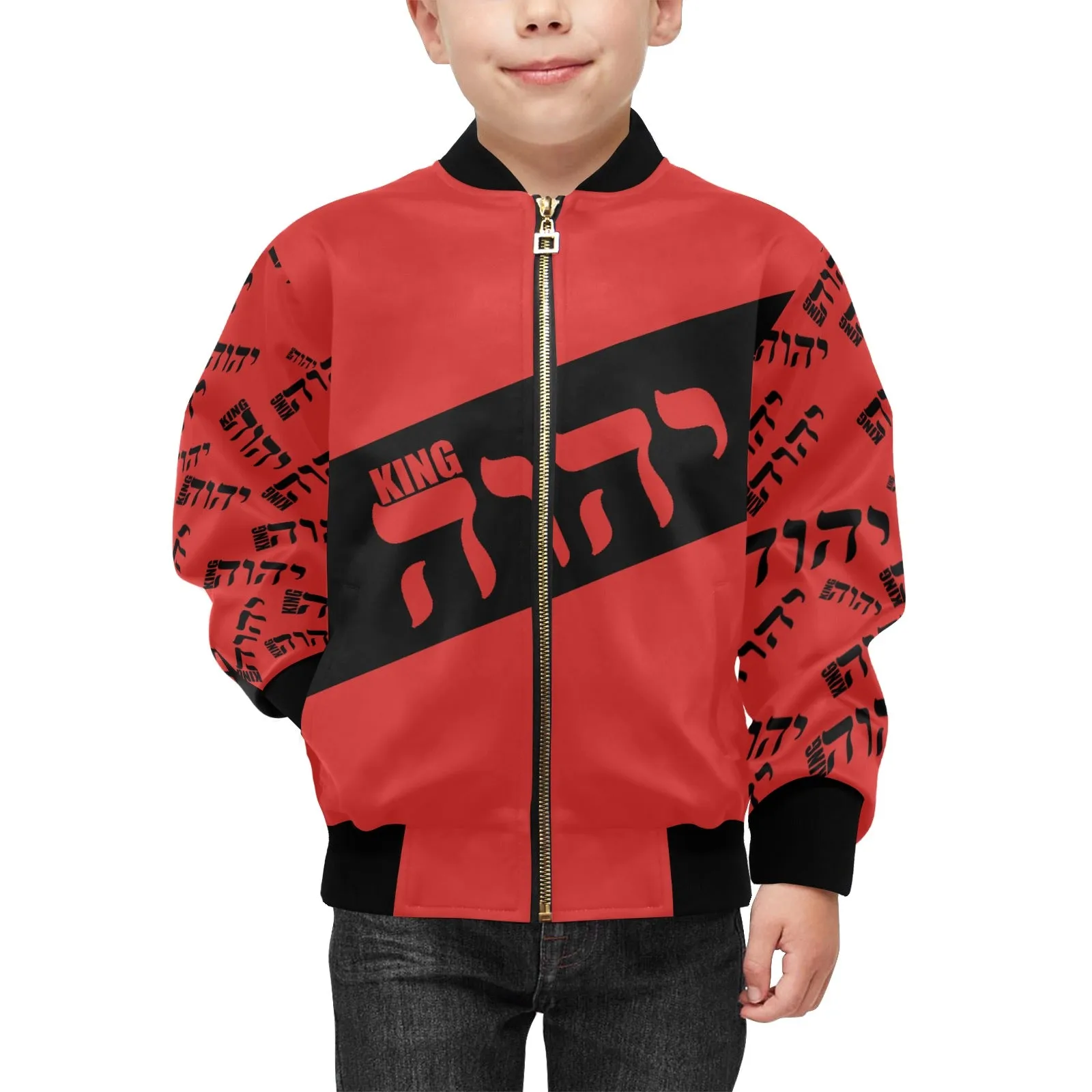 King YAHWEH Luxe III Kids' Bomber Jacket with Pockets (Onyx)