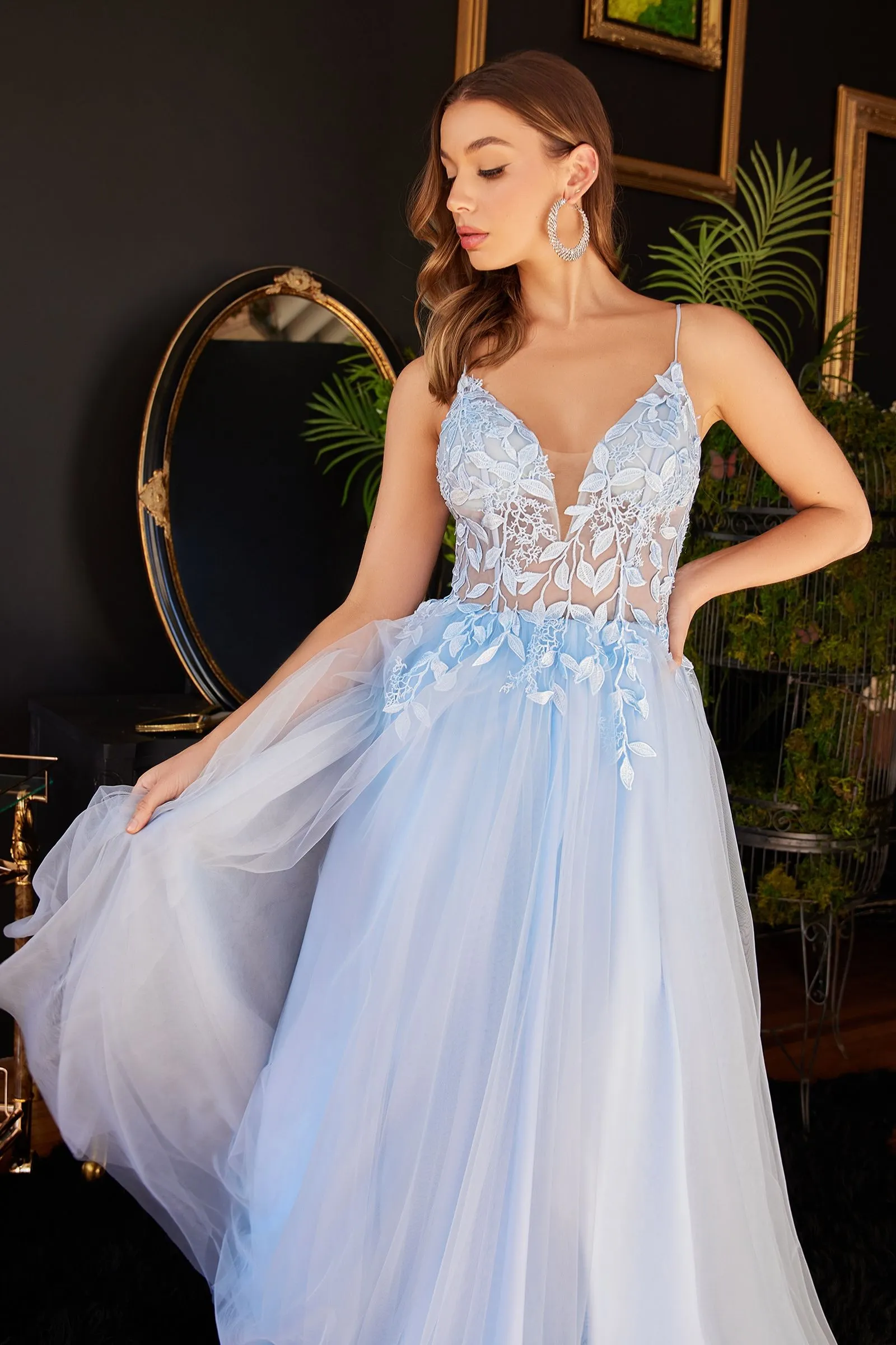 LAYERED TULLE A-LINE DRESS CDCD2214