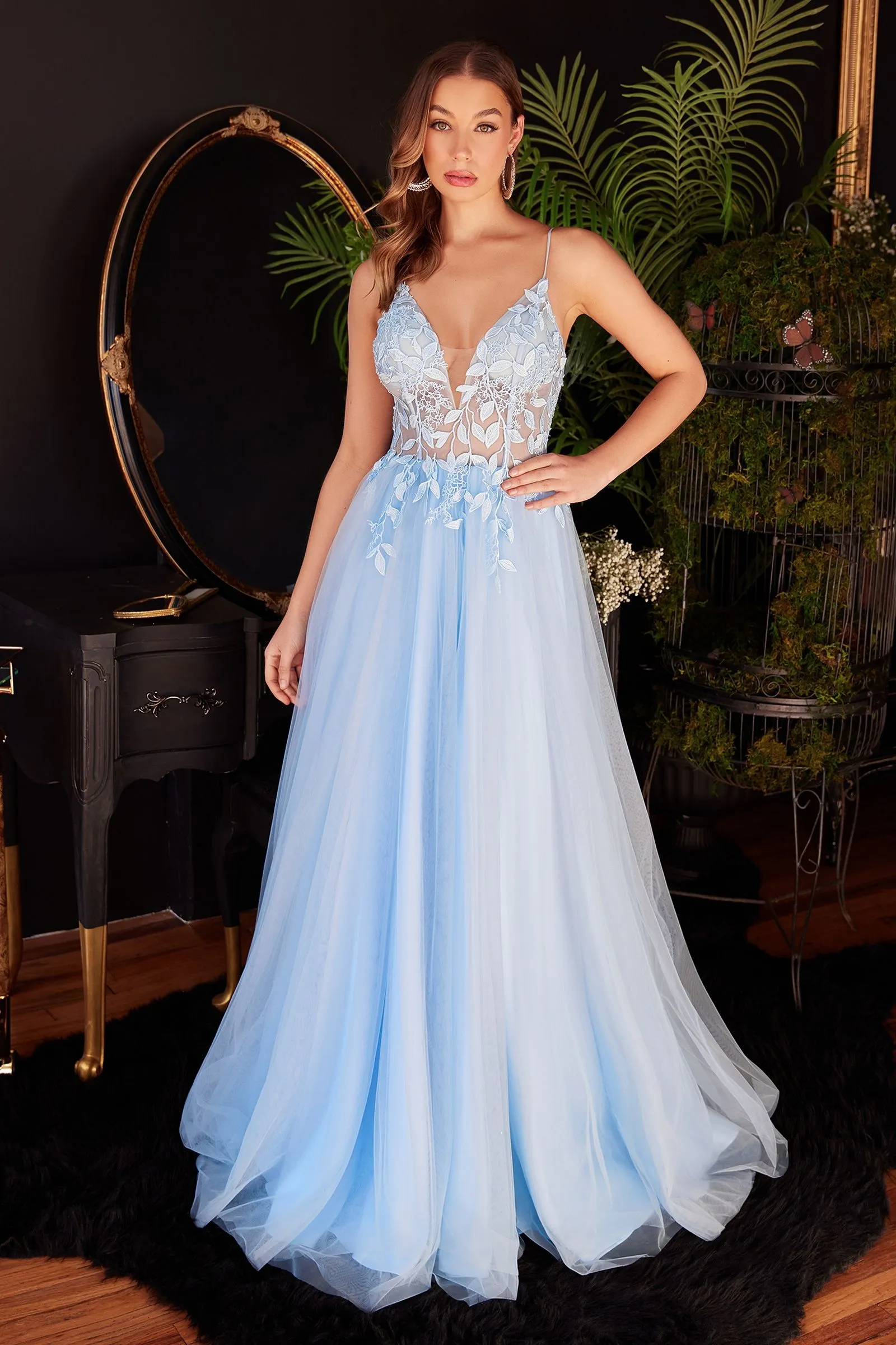 LAYERED TULLE A-LINE DRESS CDCD2214