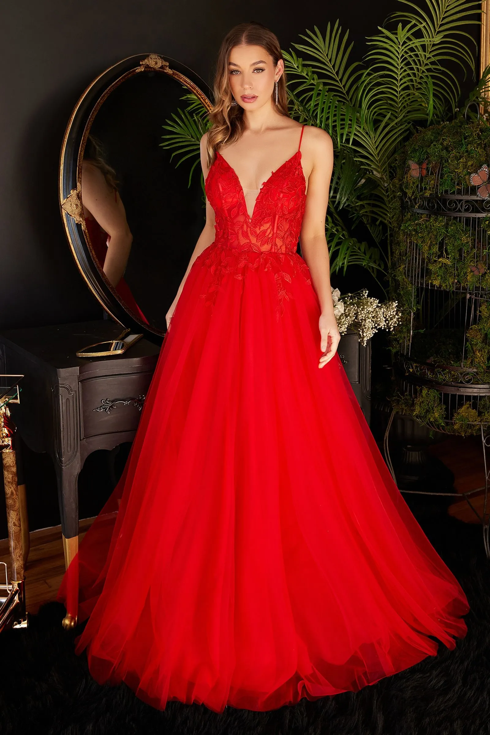 LAYERED TULLE A-LINE DRESS CDCD2214