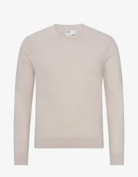 Light Merino Wool Crew - Ivory White