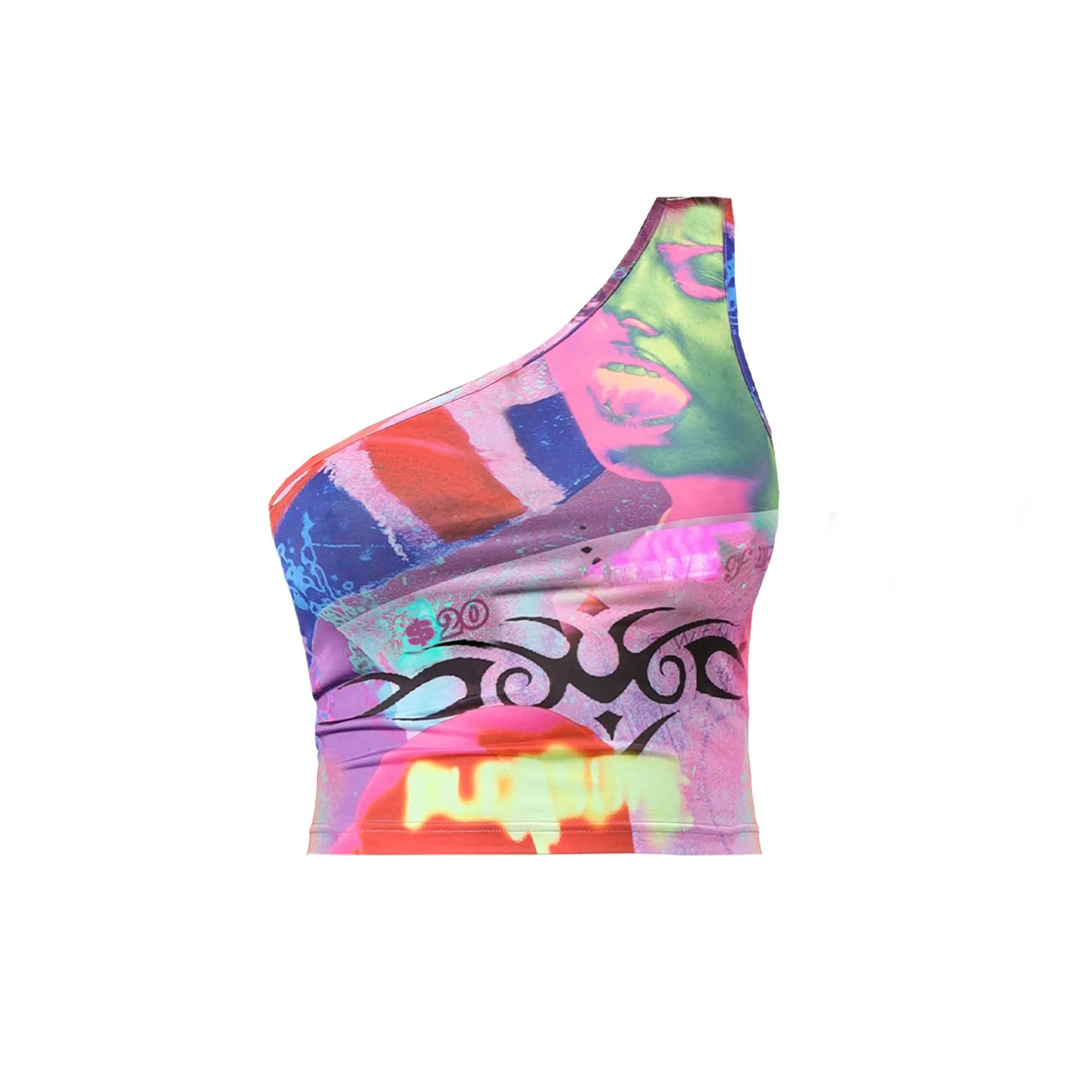 London Callin' Print Asymmetric Top