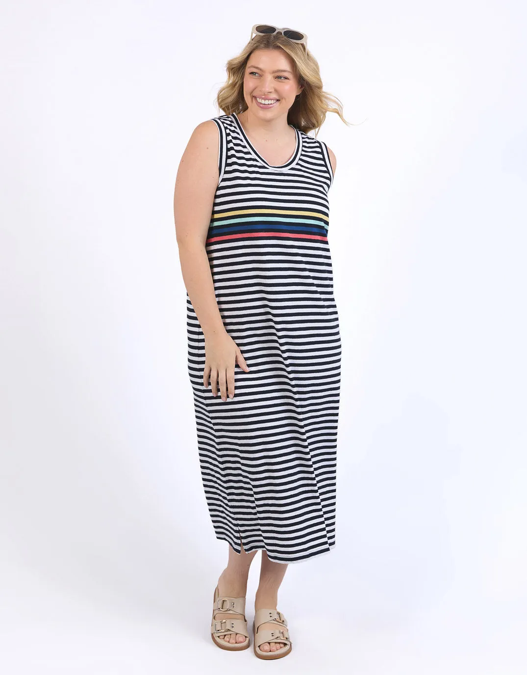 Lyric Tank Dress - Navy/White Stripe
