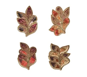 Maple Hues Coaster in Brown & Orange Set of 4 in a Gift Bag by Kim Seybert