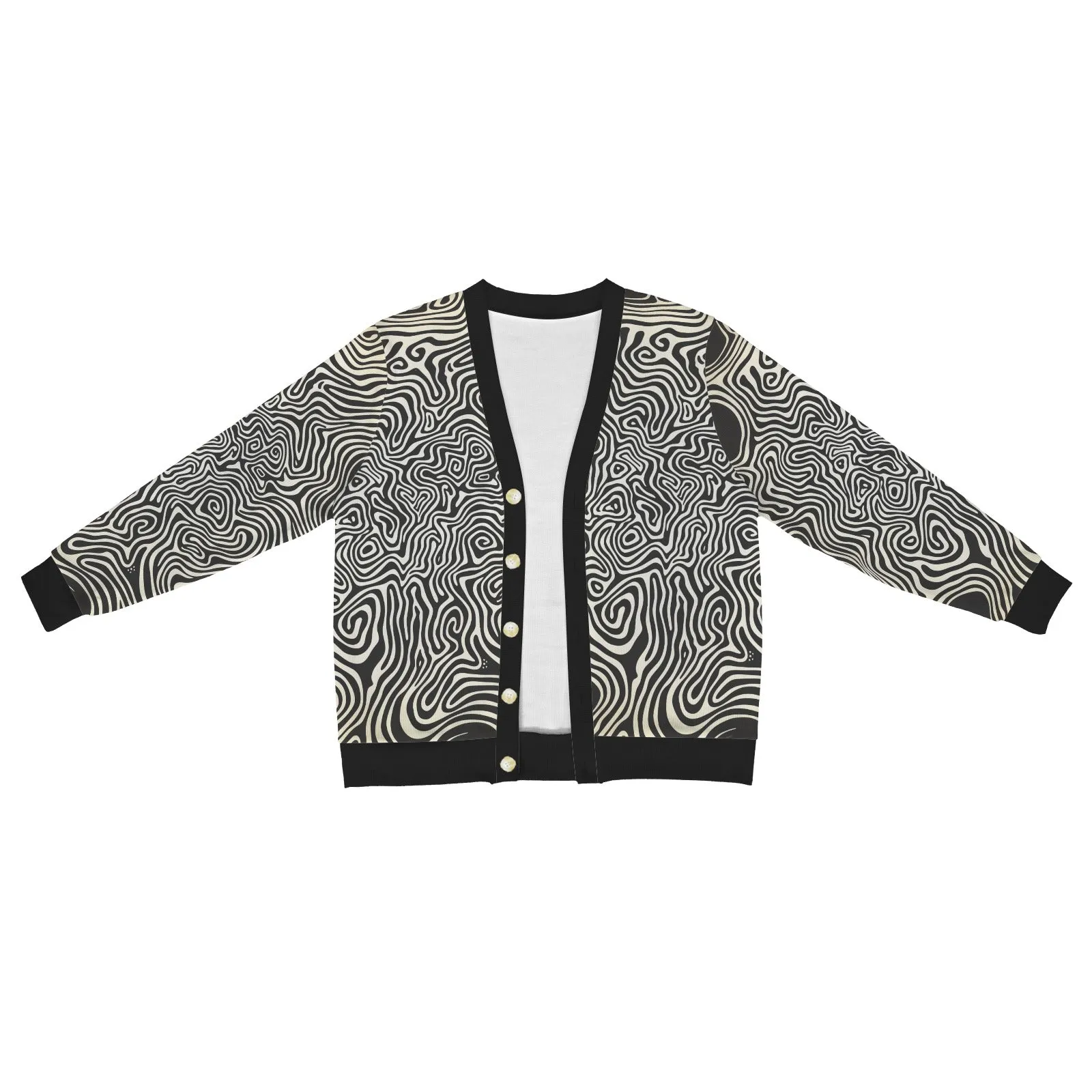 Mens Abstract Swirl Print Bomber Jacket  Modern Art-Inspired Fashion
