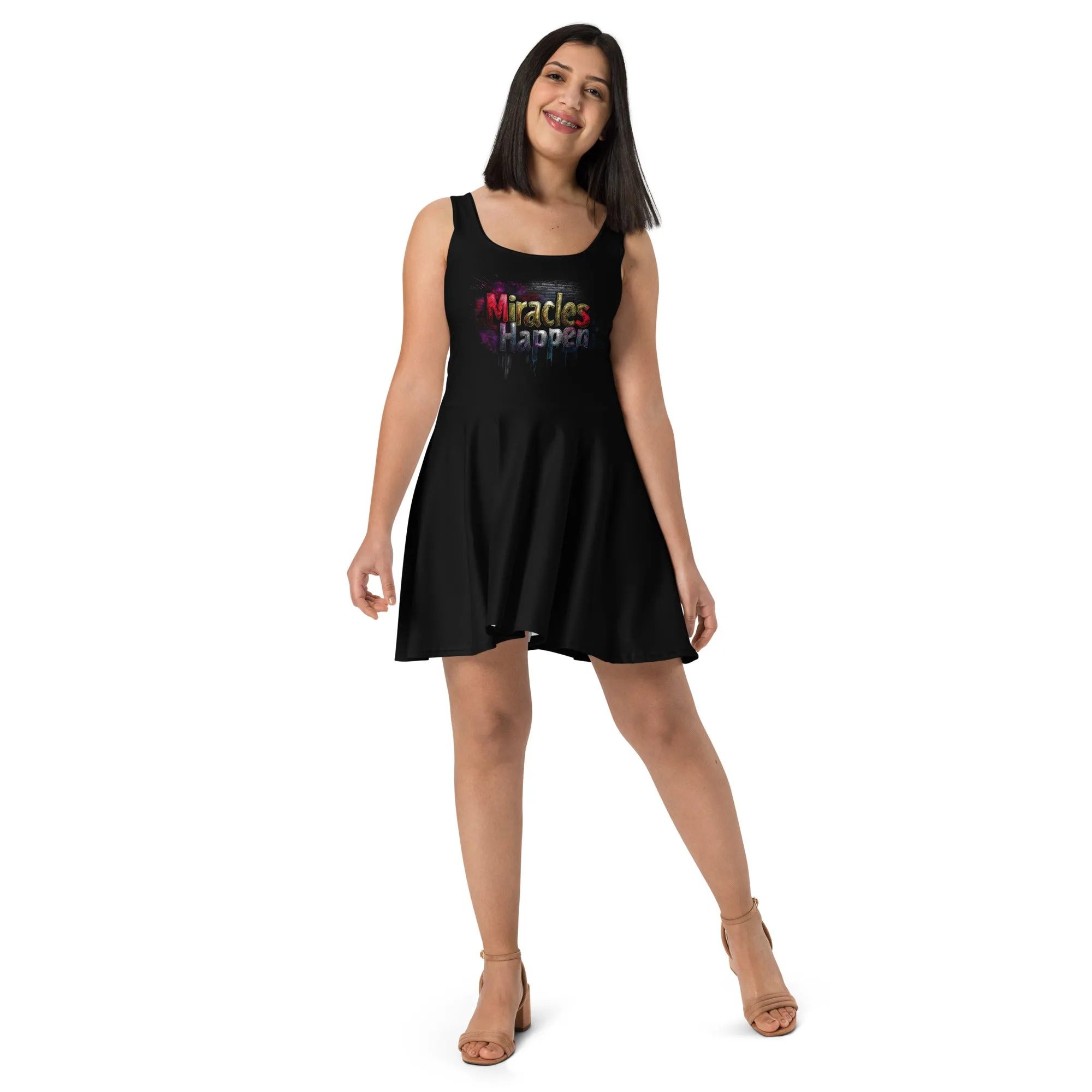 Miracles Happen: Vibrant Journeys Skater Dress