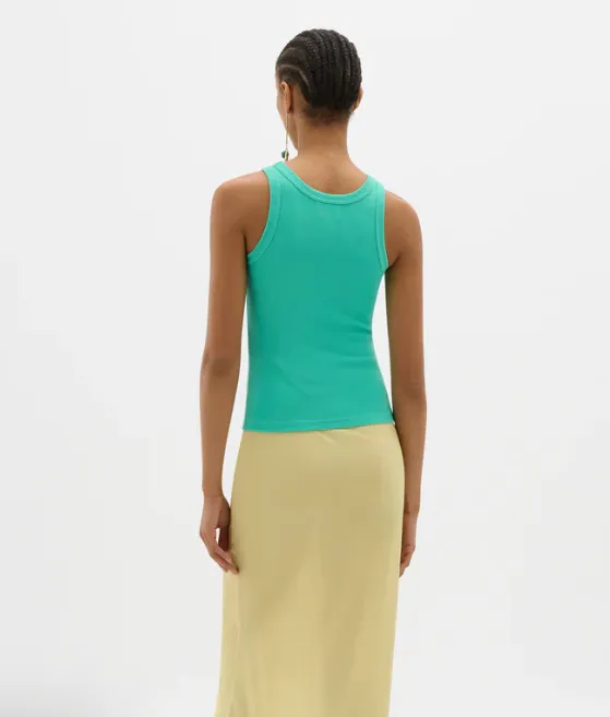 Muma World Yin Aqua Ribbed Singlet