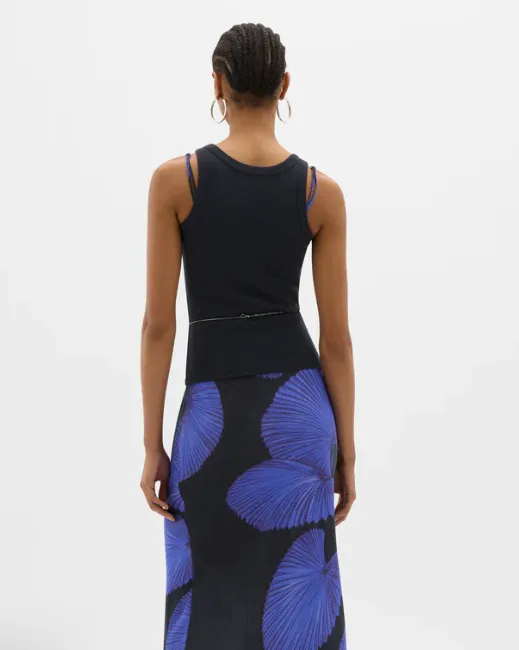 Muma World Yin Navy Ribbed Singlet