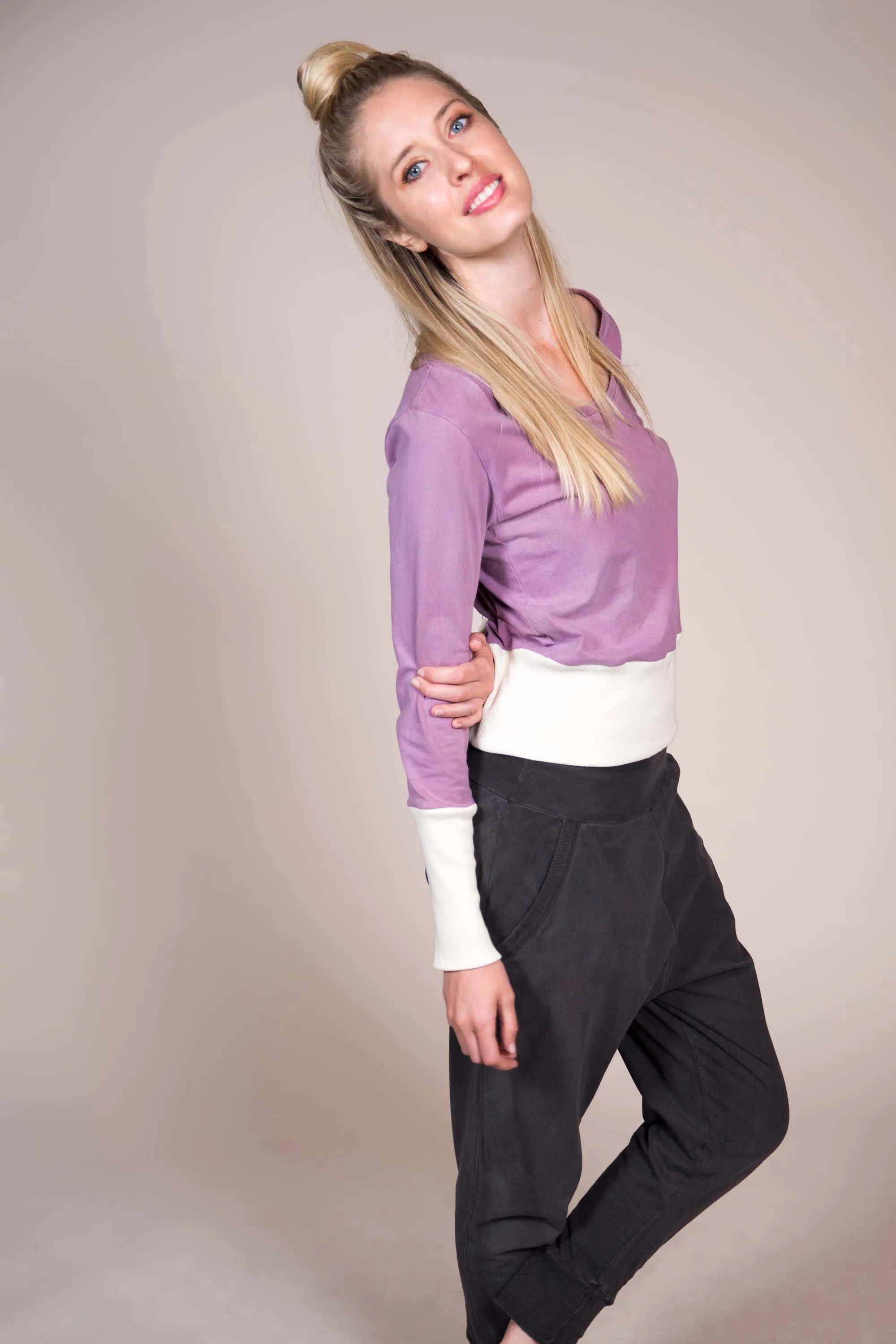 Naturally-dyed Colorblock Top