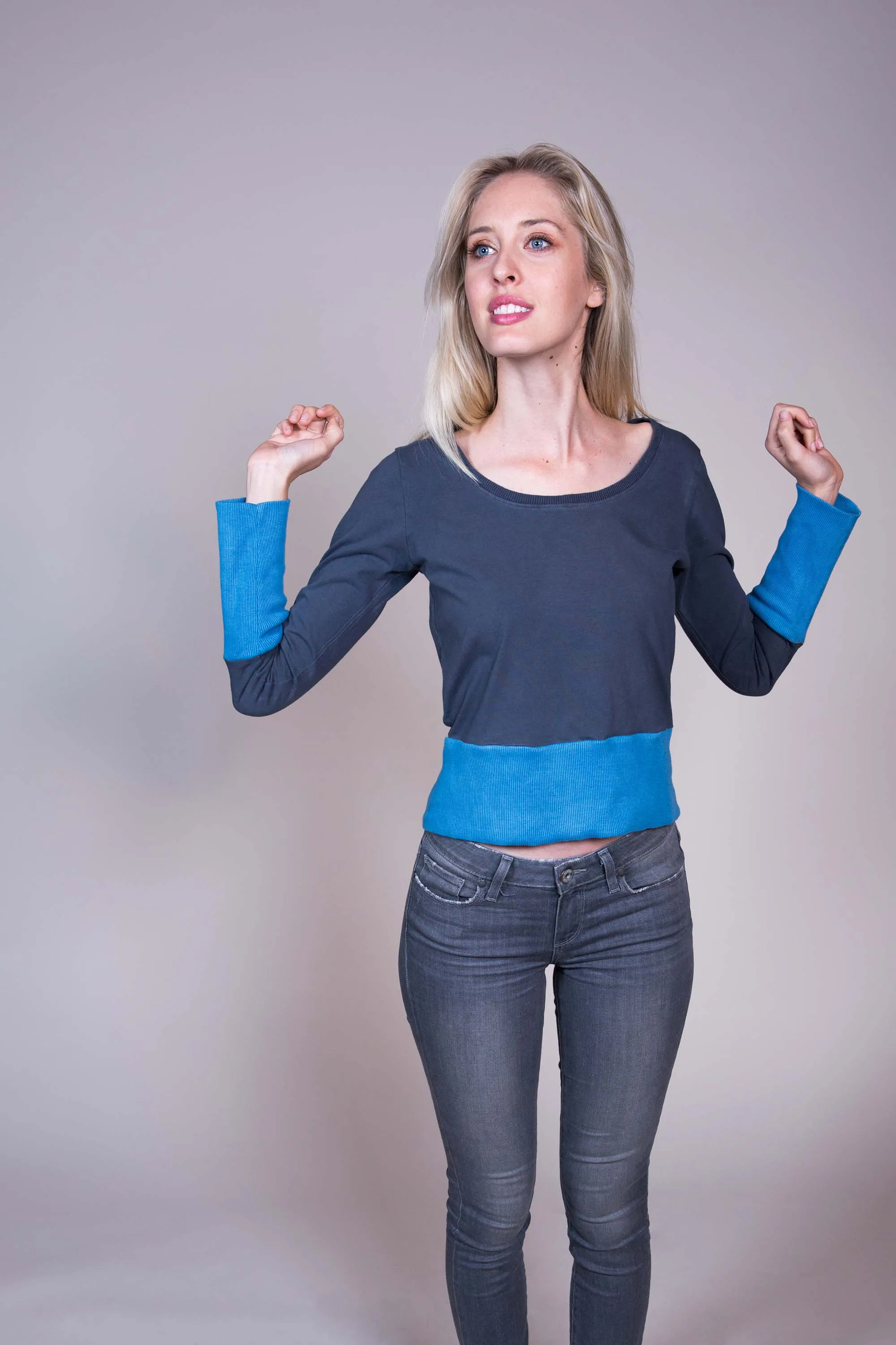 Naturally-dyed Colorblock Top