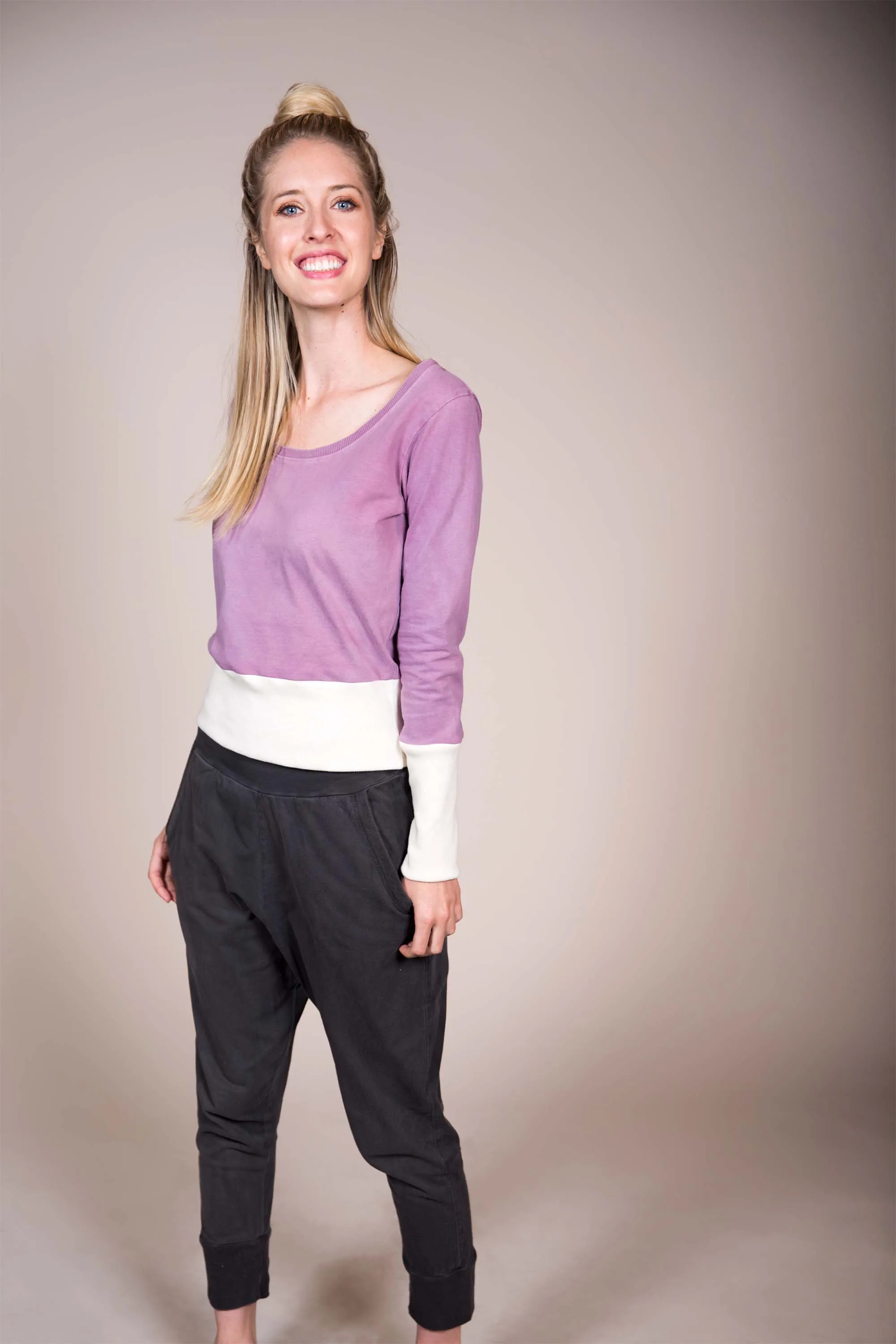 Naturally-dyed Colorblock Top