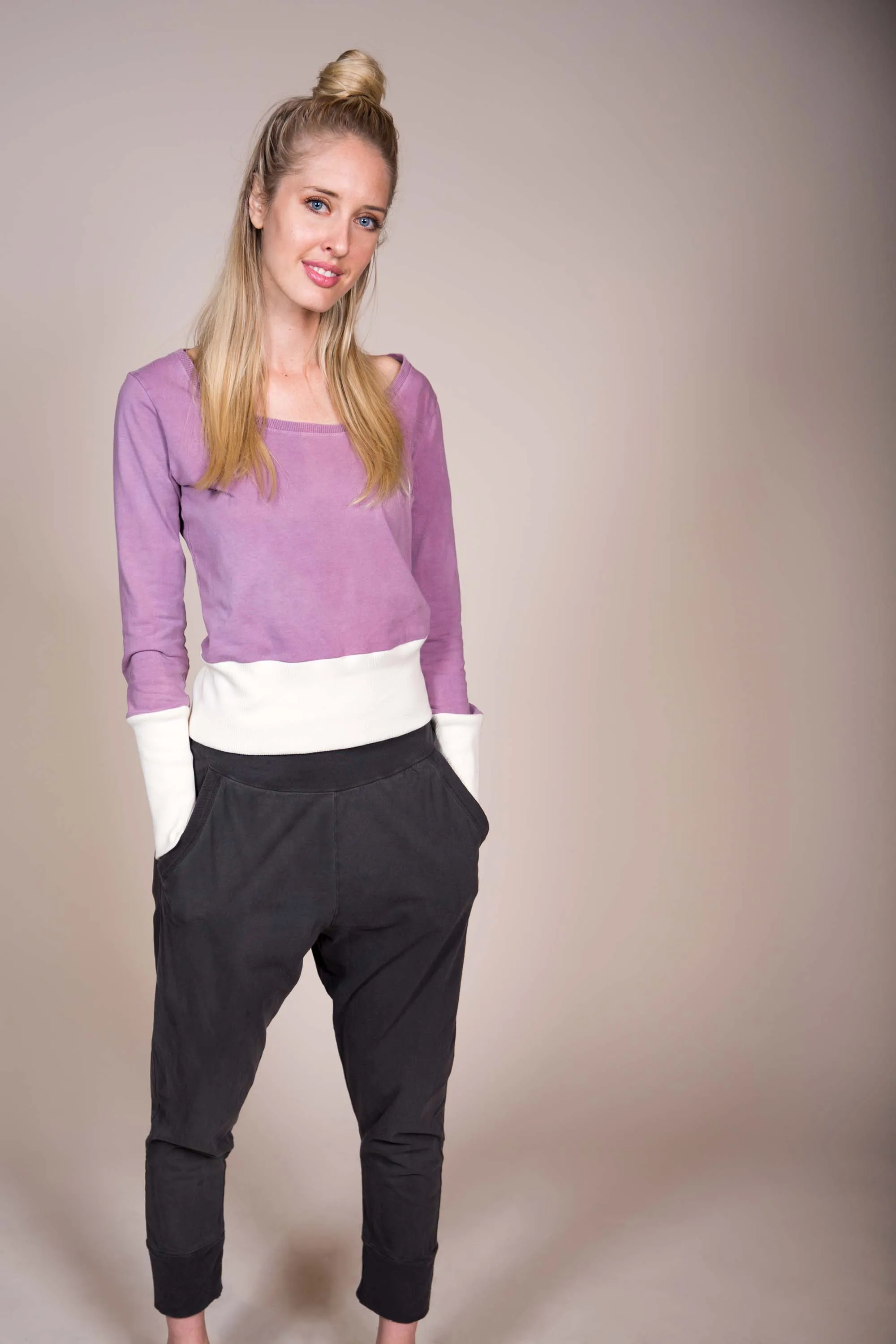 Naturally-dyed Colorblock Top