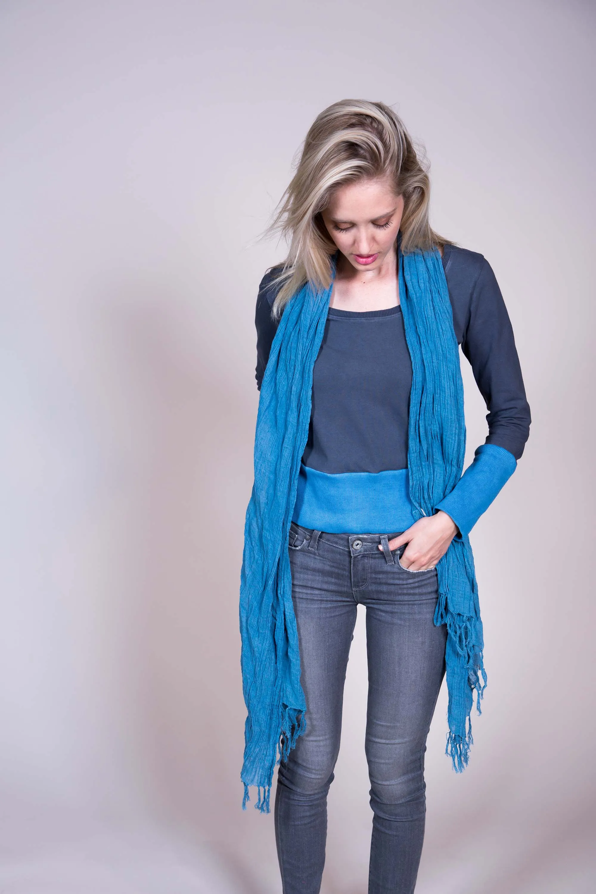 Naturally-dyed Colorblock Top