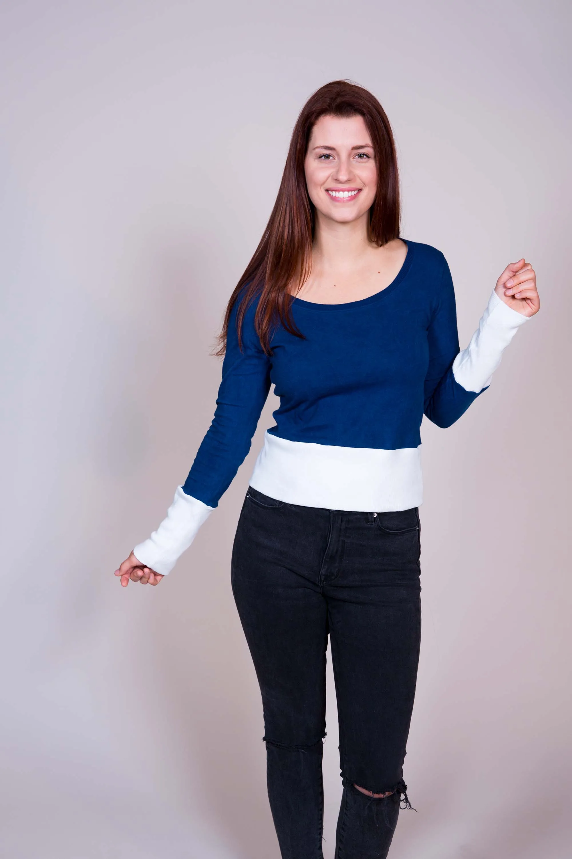 Naturally-dyed Colorblock Top