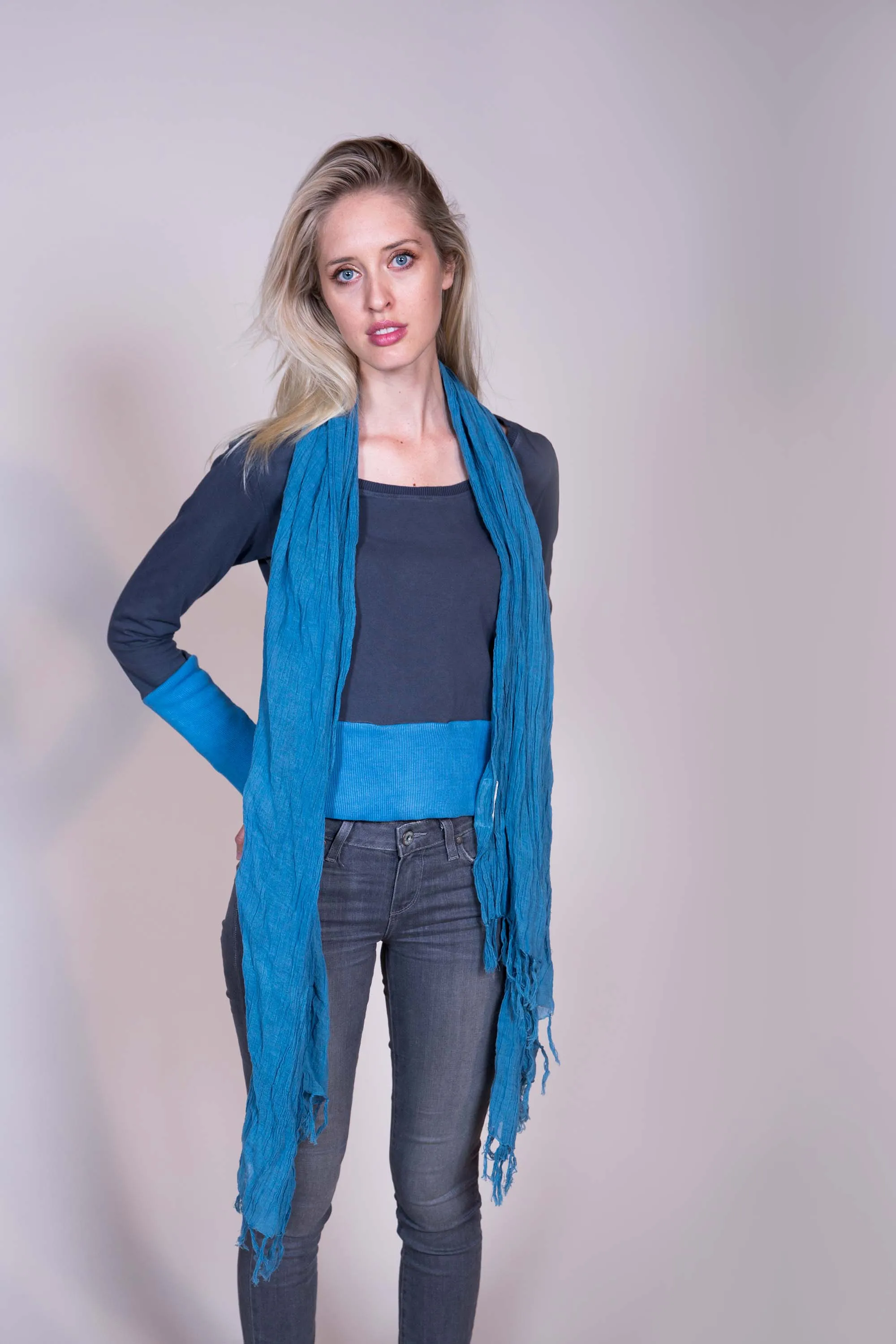 Naturally-dyed Colorblock Top
