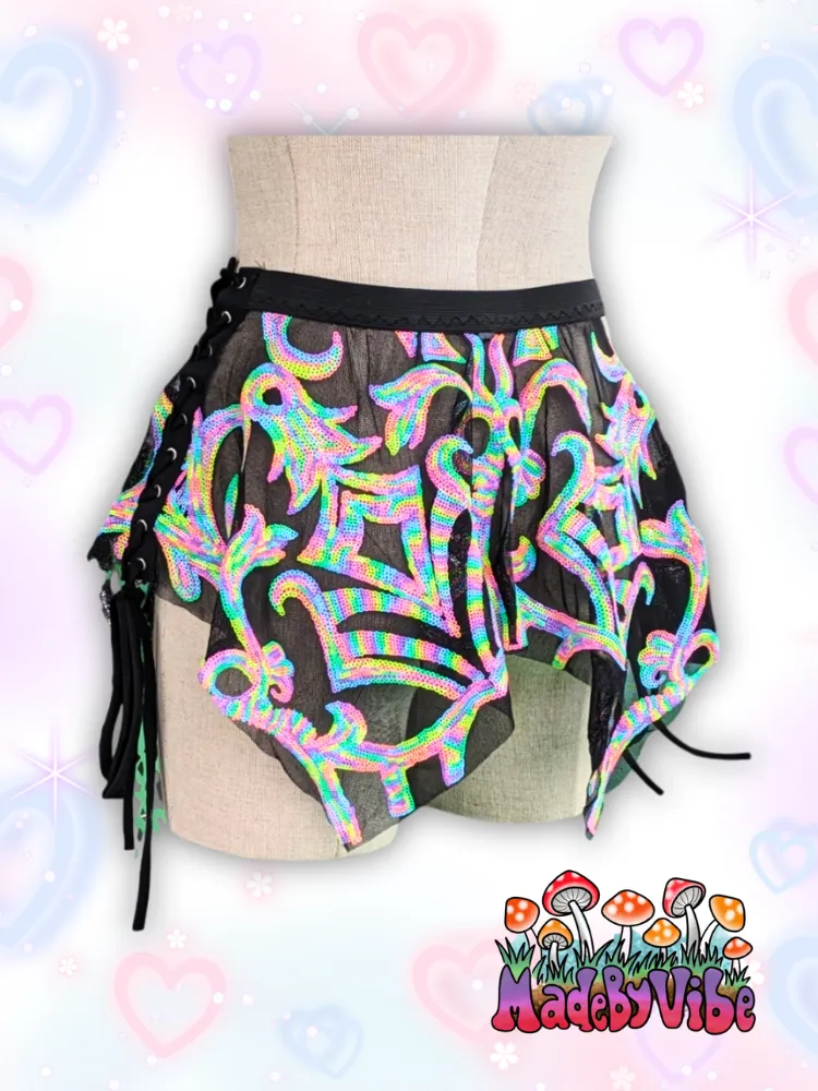 Nostalgic Neon Pixie Skirt - Made to Order