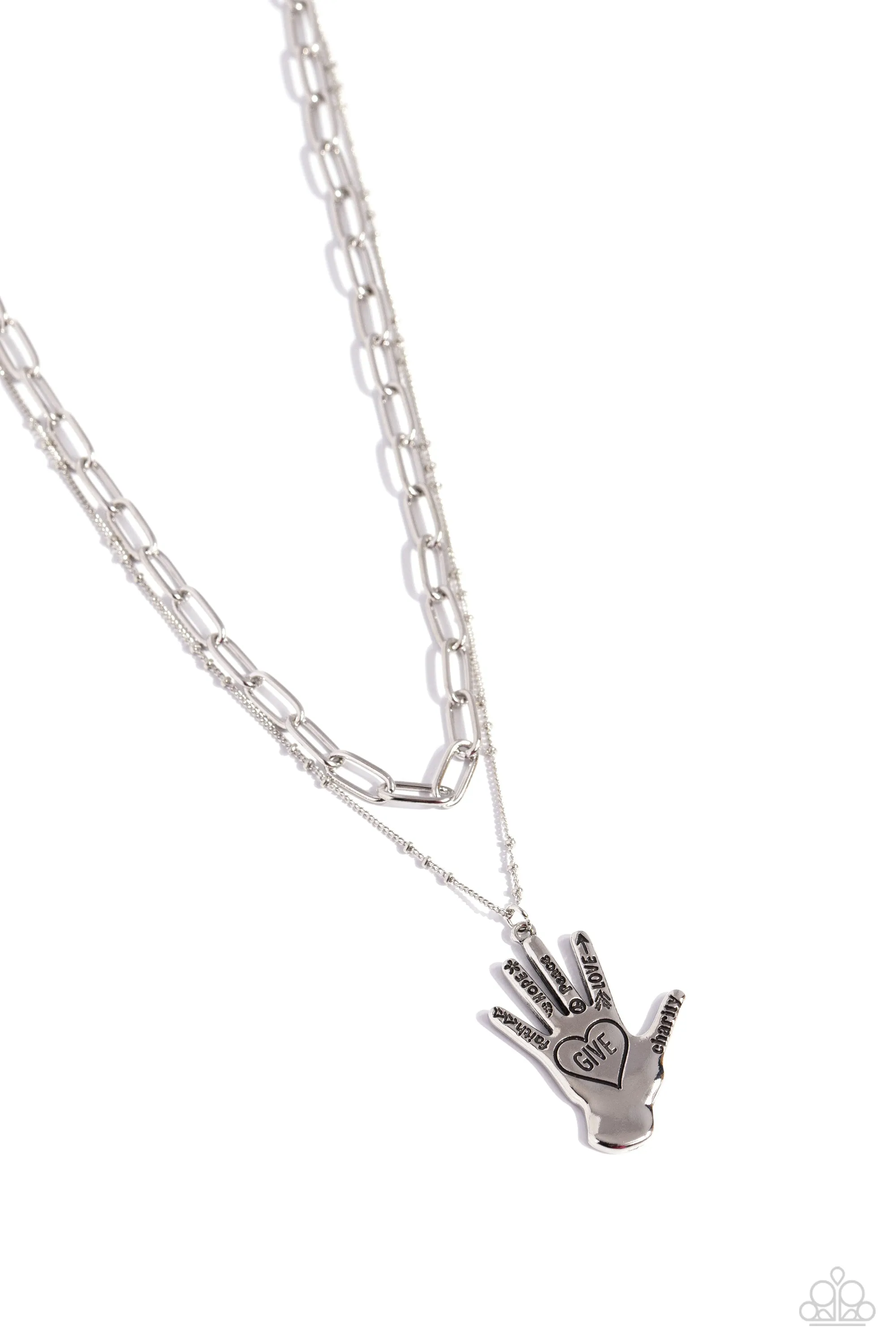 Paparazzi Giving a Hand Necklace Silver