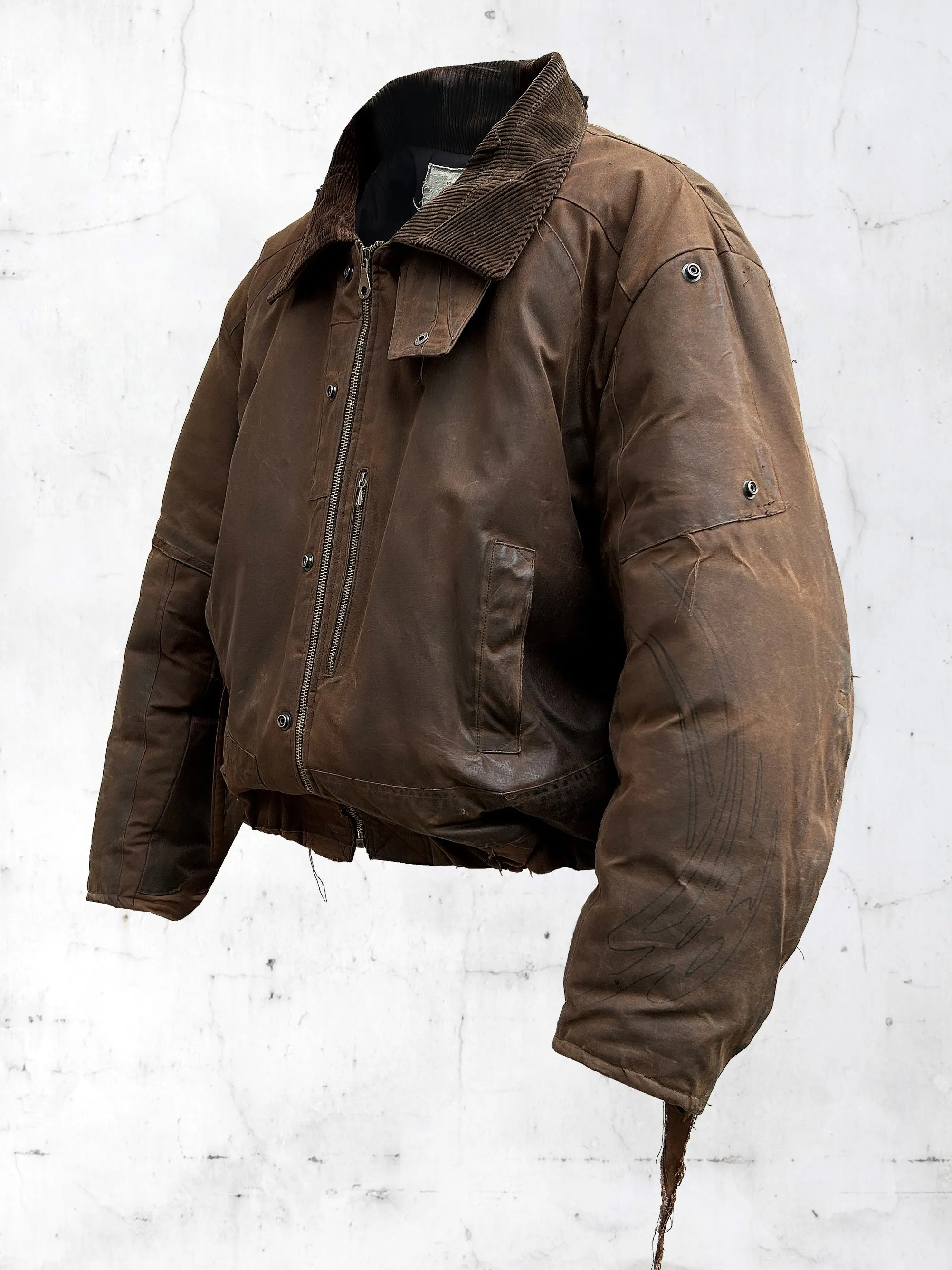 PATCHWORK BOMBER JACKET MARRON