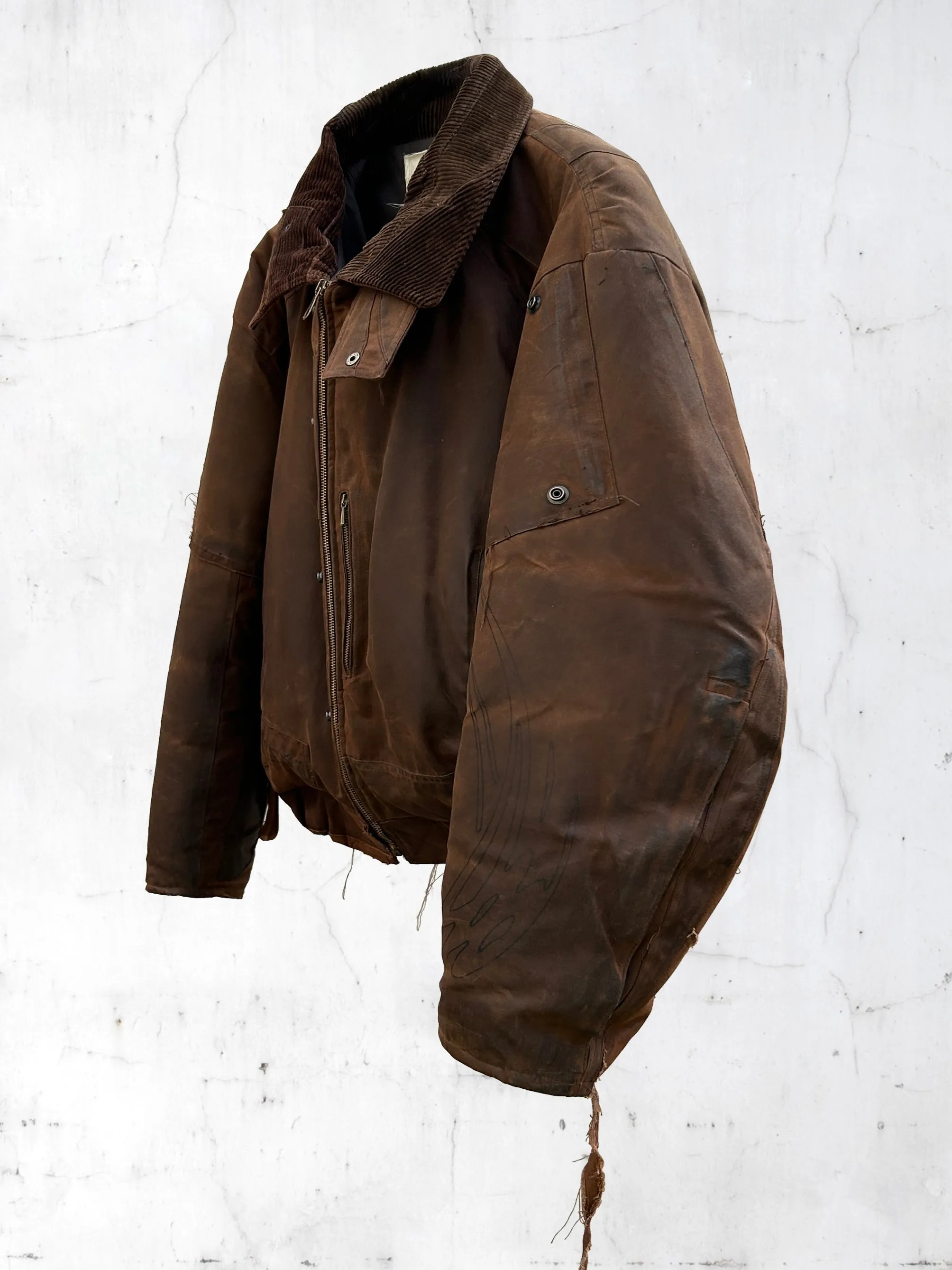 PATCHWORK BOMBER JACKET MARRON