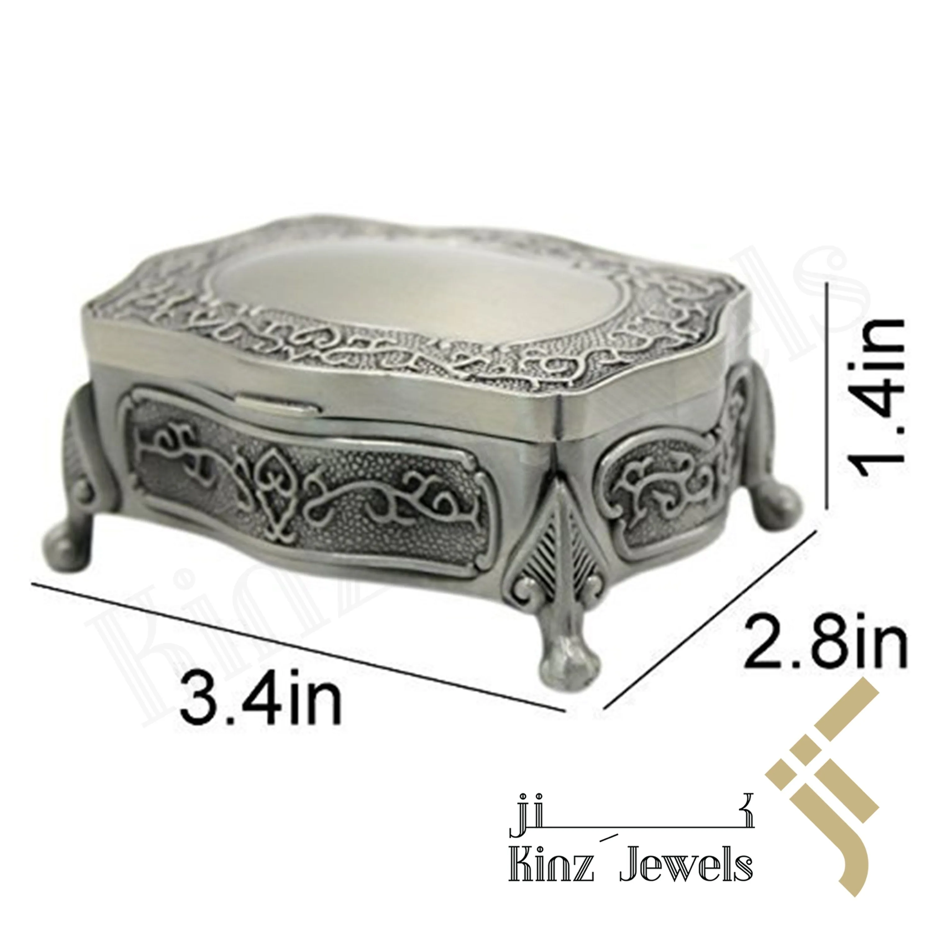 Personalized Vintage Jewelry Box High Quality Alloy Antique Velvet Fancy