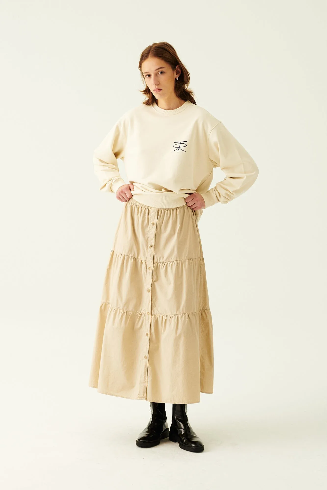 PHI GMTD SKIRT BEIGE