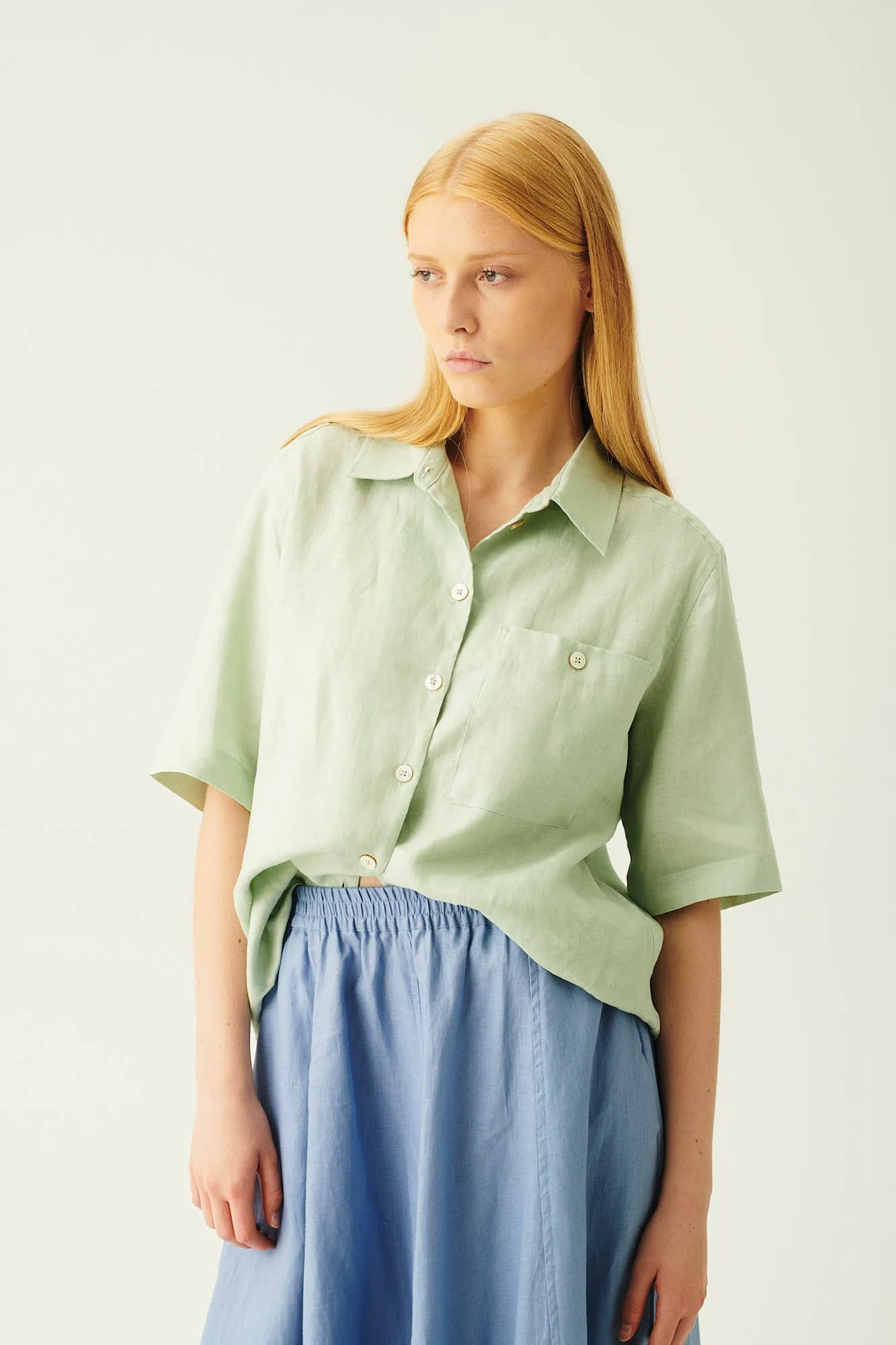 PILAR LIGHT LINEN - OCEAN BLUE