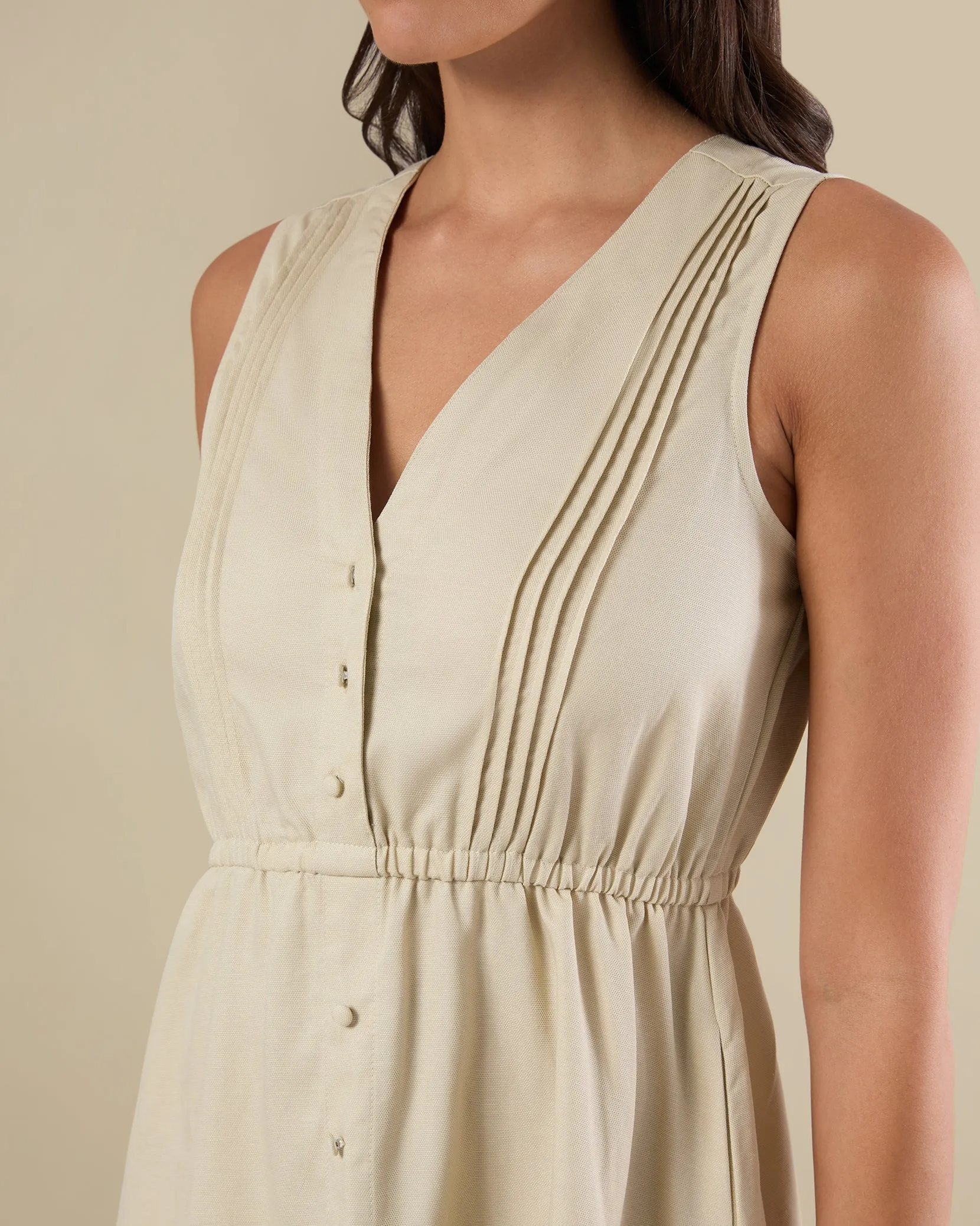 Pin Tuck Shirt Dress