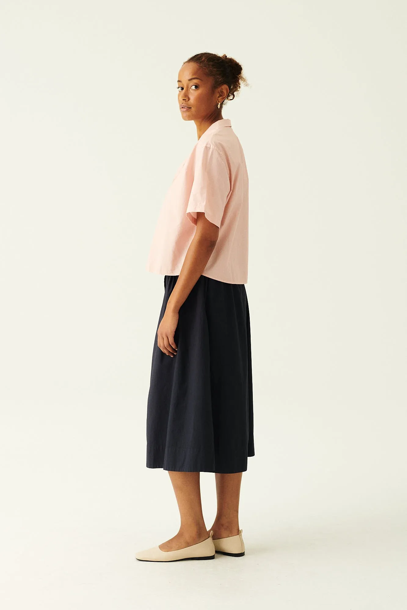 PIPPA GARMENT DYED POPLIN - DARK NAVY