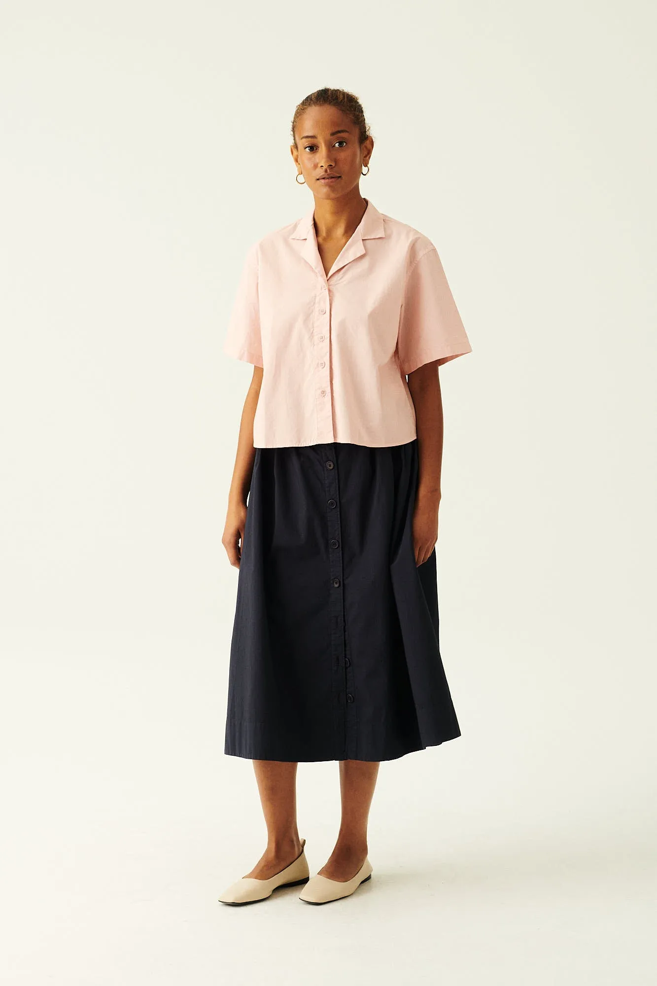 PIPPA GARMENT DYED POPLIN - DARK NAVY