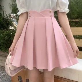 Plus Size Pink Black Gray A-line Umbrella Short Skirt
