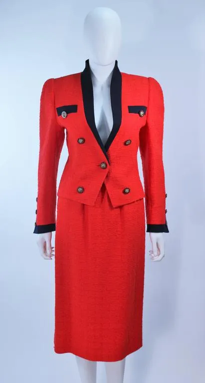 "The Butler" Jane Fonda Black and Red Boucle Skirt Suit by Akris