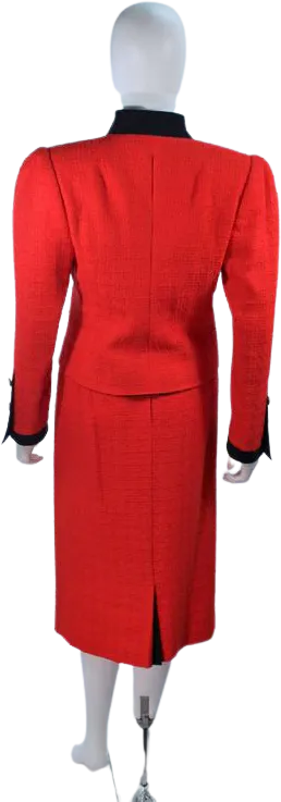 "The Butler" Jane Fonda Black and Red Boucle Skirt Suit by Akris
