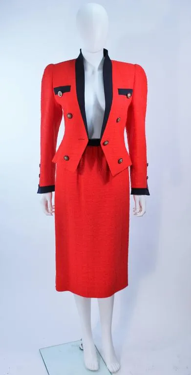 "The Butler" Jane Fonda Black and Red Boucle Skirt Suit by Akris