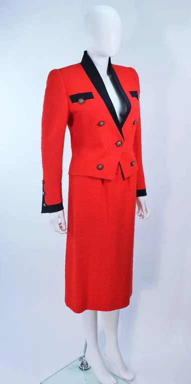 "The Butler" Jane Fonda Black and Red Boucle Skirt Suit by Akris