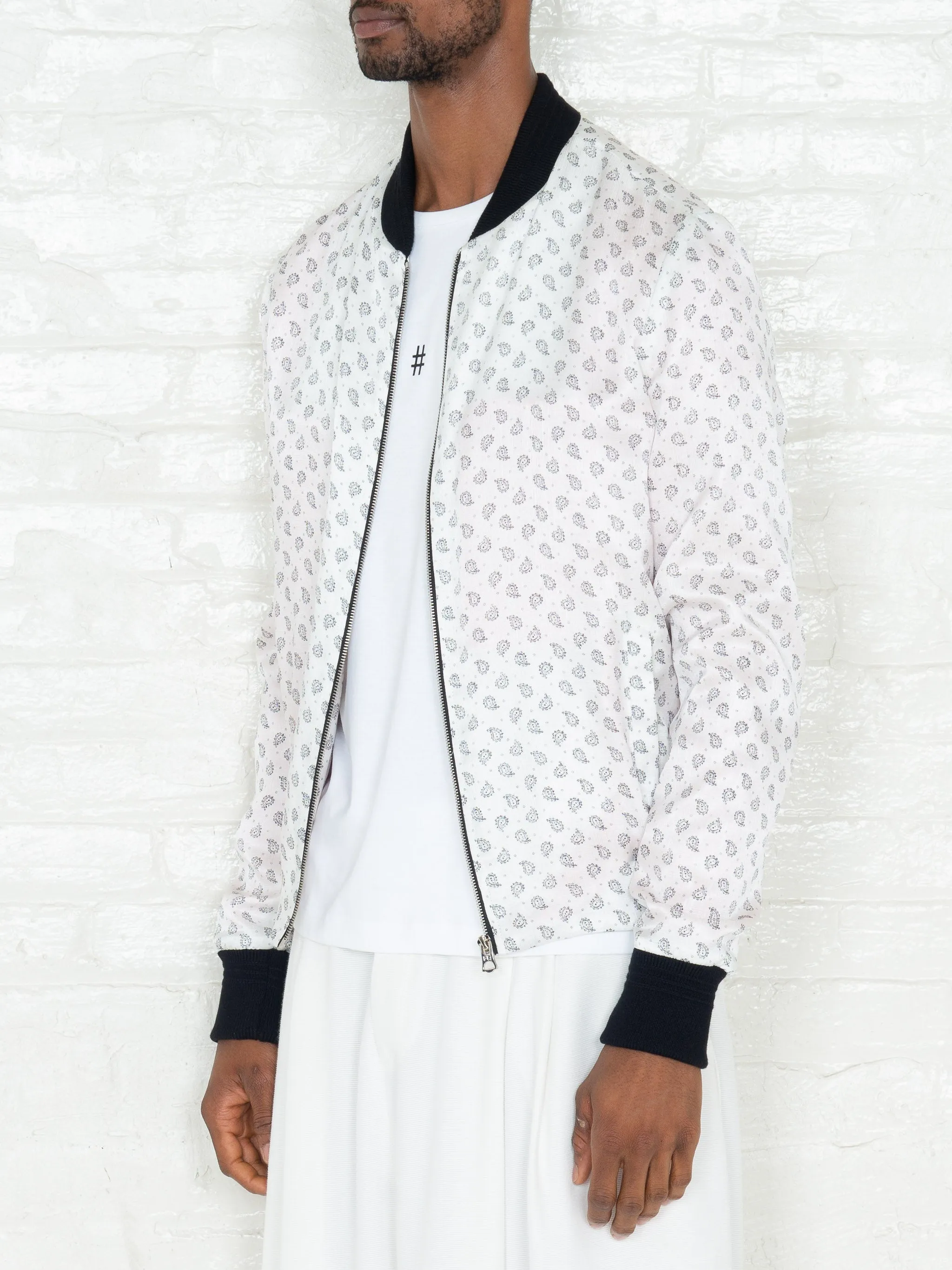 "The Classic Bomber" in White & Black Print