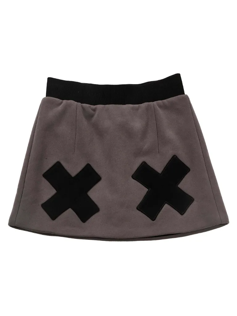 Rabbit Ear Contrast Zip Parker Pants Skirt