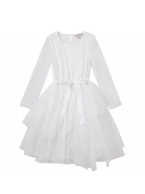 Sally L/S Spot Tutu Dress - Ivory