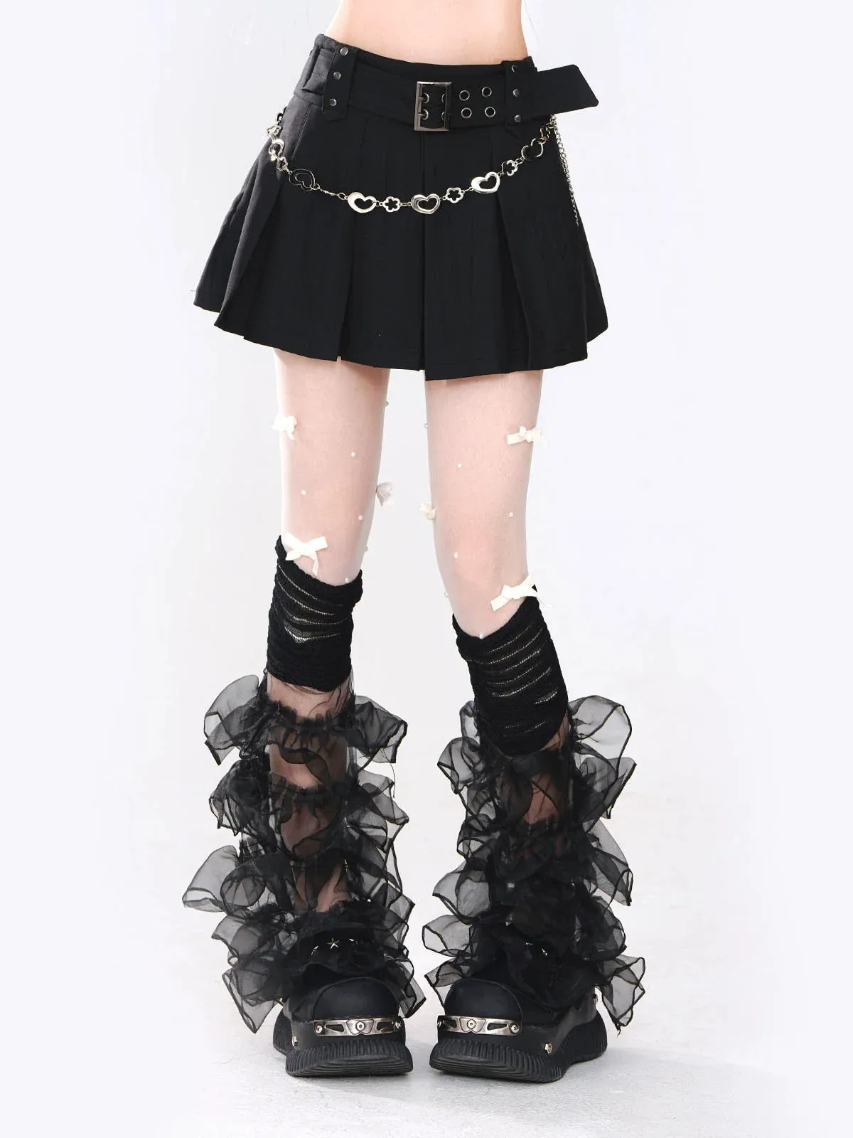 Skirt Design Belt Heart Chain Dark