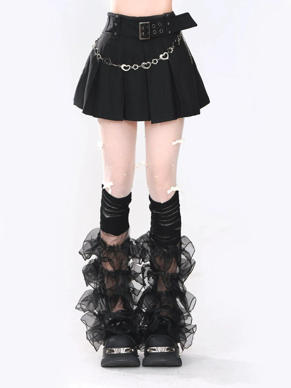 Skirt Design Belt Heart Chain Dark