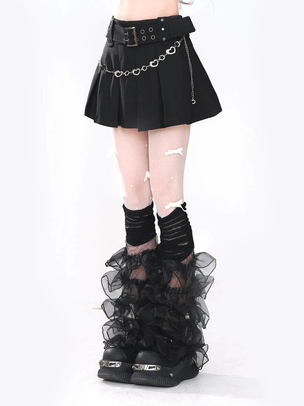 Skirt Design Belt Heart Chain Dark