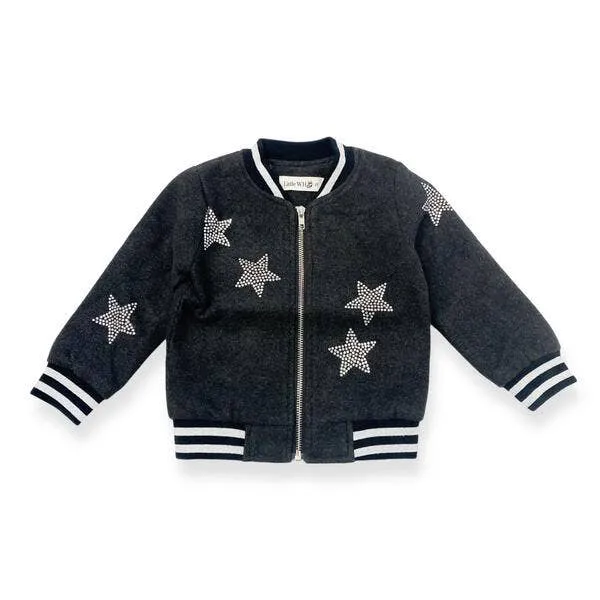 Star Rhinestone Kids Bomber Jacket