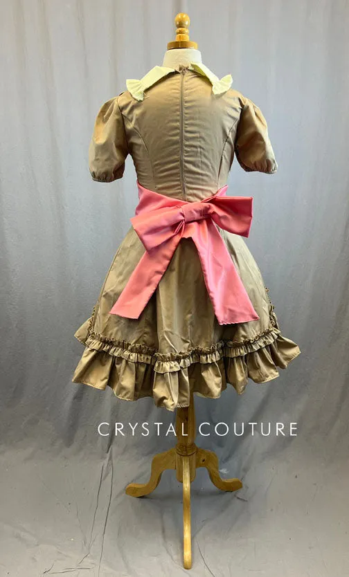 Tan 1950s Inspired Dress