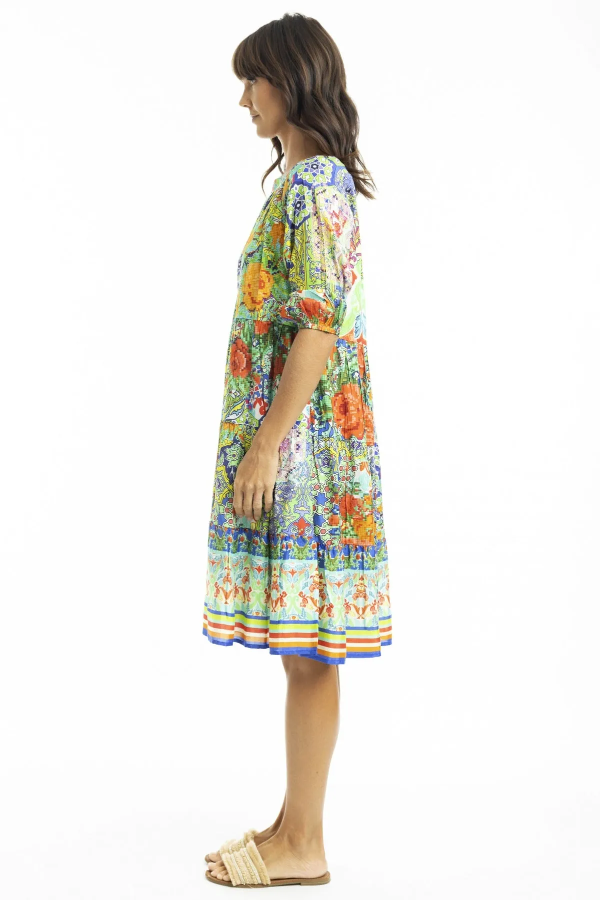 Tara 3/4 Sleeve Layered Tunic Dress