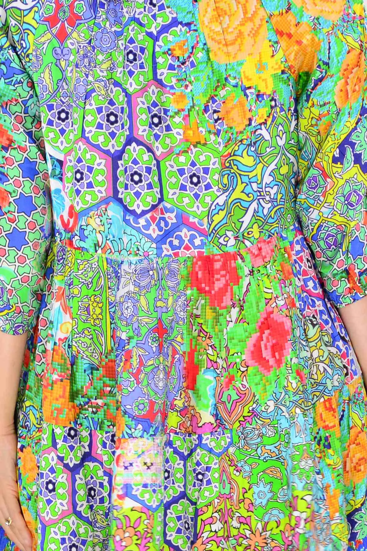Tara 3/4 Sleeve Layered Tunic Dress