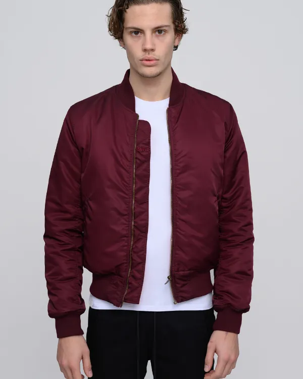 The ESNTLS Burgundy Bomber Jacket